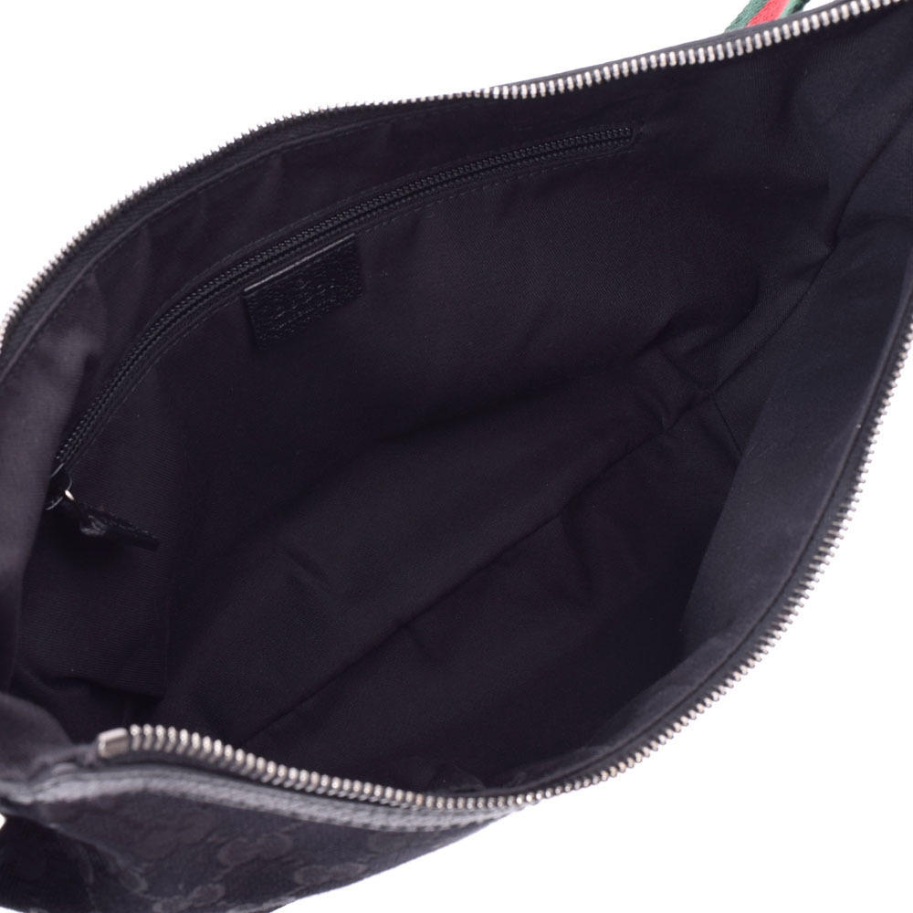 Gucci Sherry Canvas Shoulder Bag GG Line Black - Picture 9 of 11